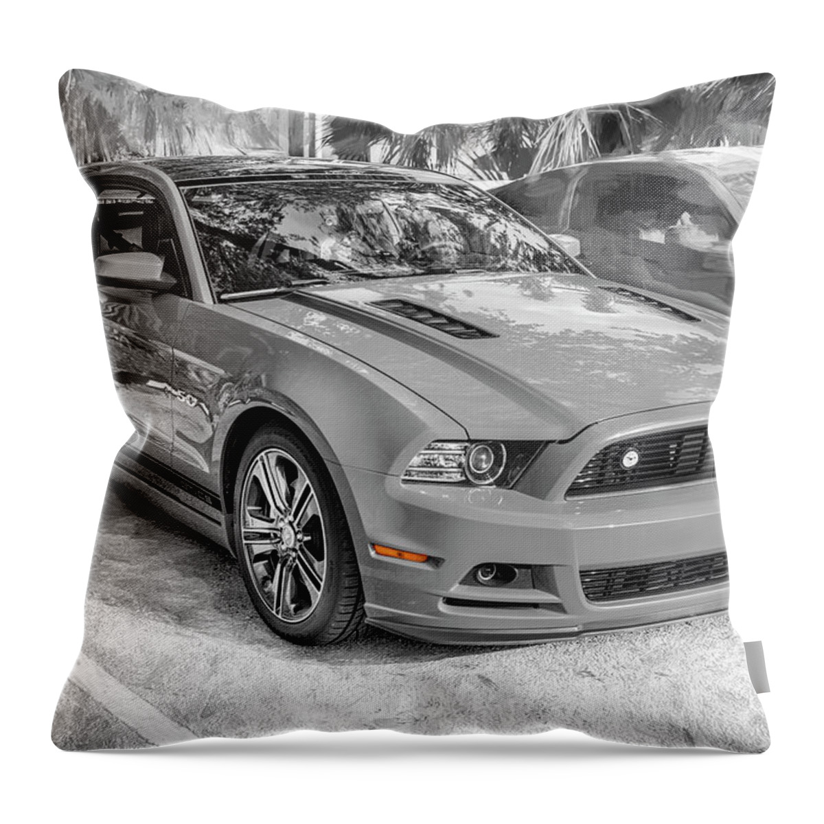 2013 Red Ford Mustang Gt 5.0 Cs California Special Throw Pillow featuring the photograph 2013 Red Ford Mustang GT 5 0 CS California Special X109 by Rich Franco