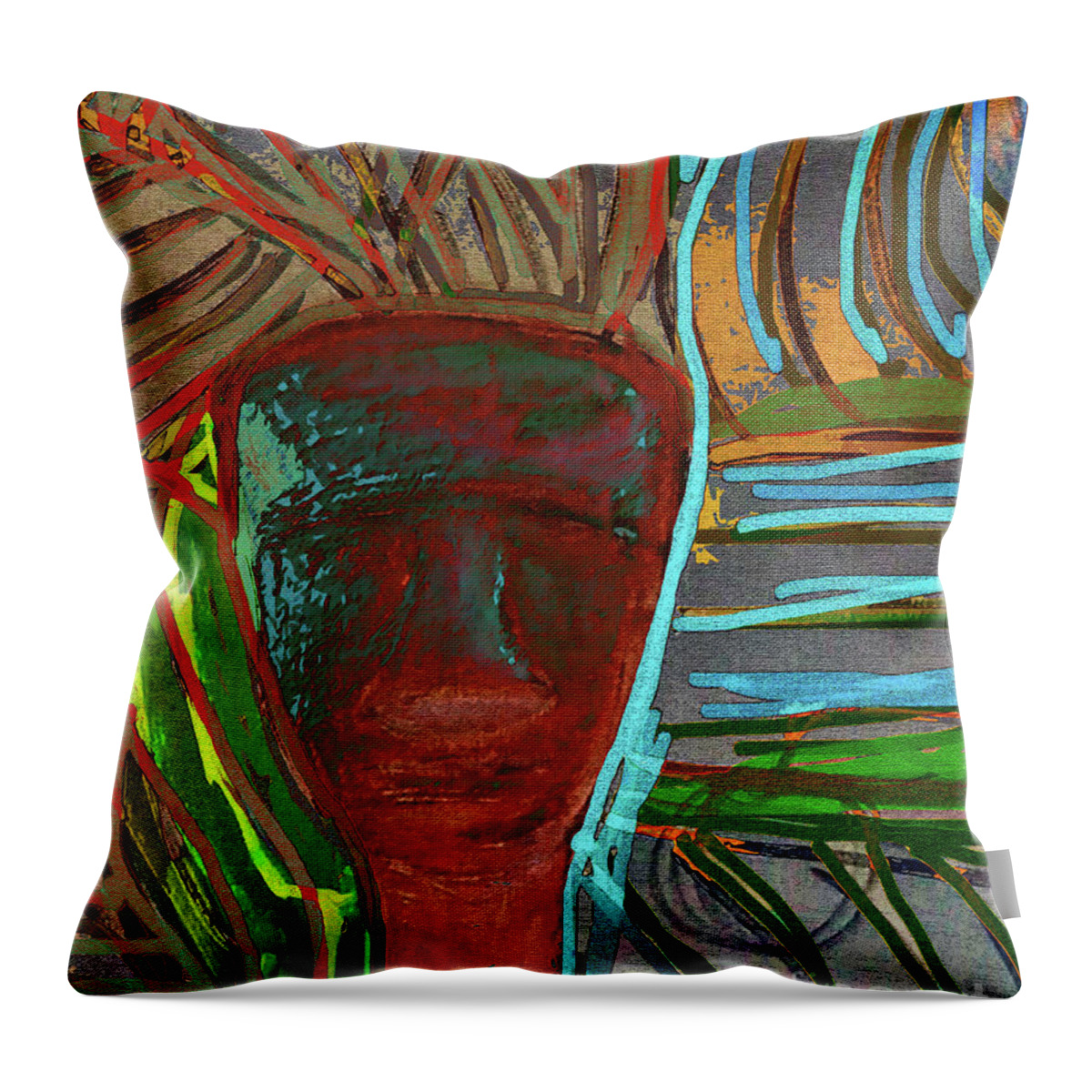 Masks Throw Pillow featuring the painting 2020 I love your way by Alexandra Vusir