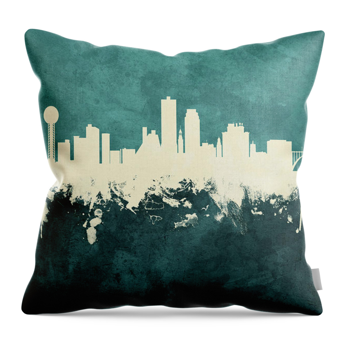 Knoxville Throw Pillow featuring the digital art Knoxville Tennessee Skyline #21 by Michael Tompsett