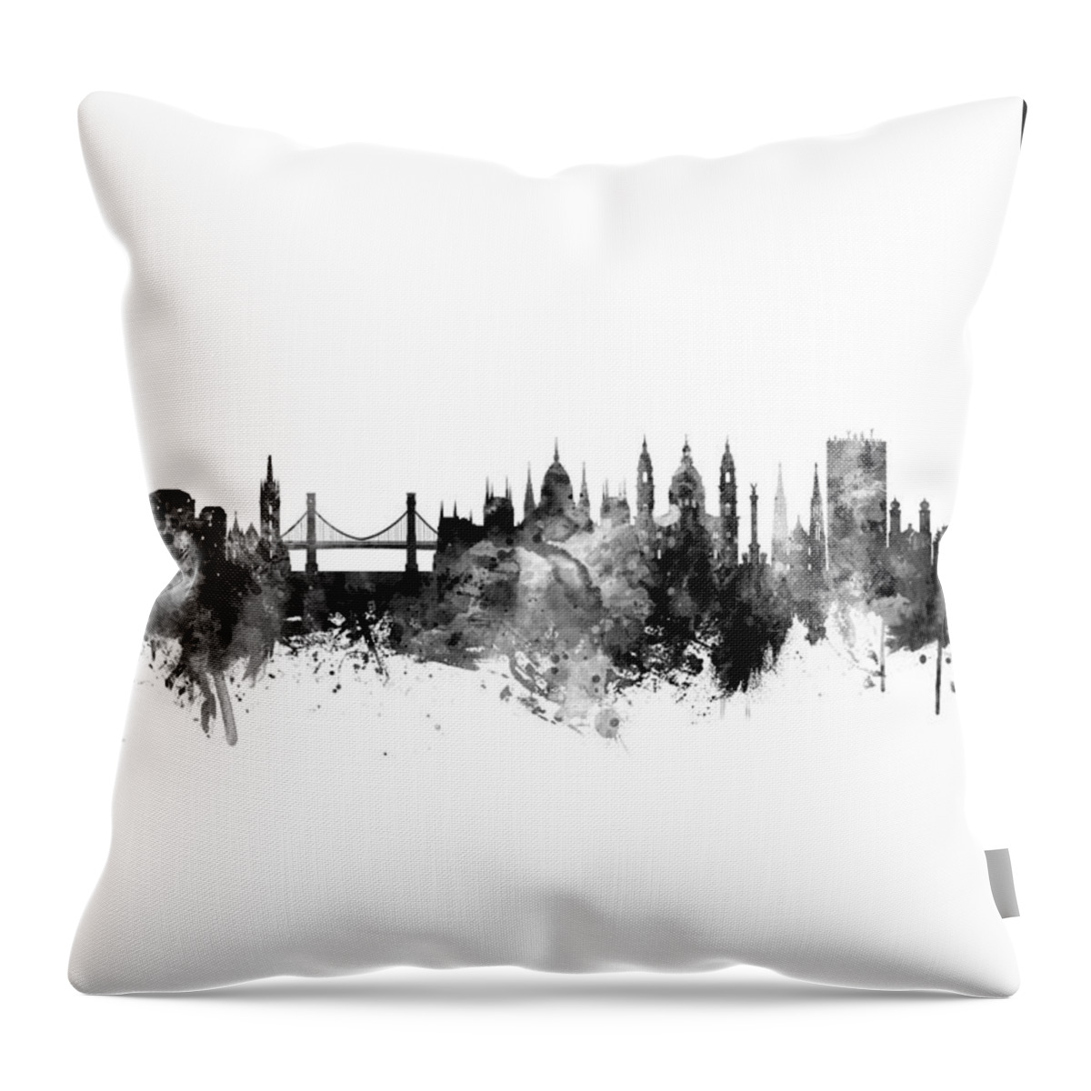 Budapest Throw Pillow featuring the digital art Budapest Hungary Skyline #22 by Michael Tompsett