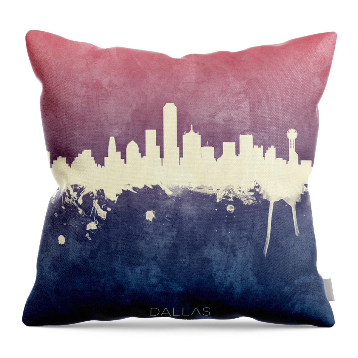 Dallas Throw Pillow featuring the digital art Dallas Texas Skyline #22 by Michael Tompsett