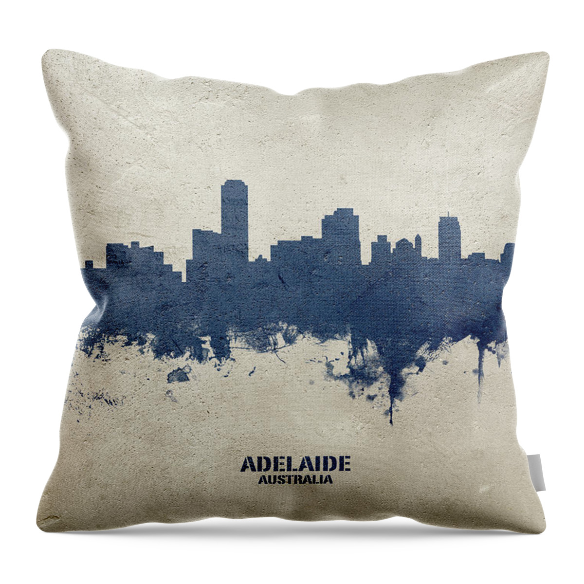 Adelaide Throw Pillow featuring the digital art Adelaide Australia Skyline #24 by Michael Tompsett