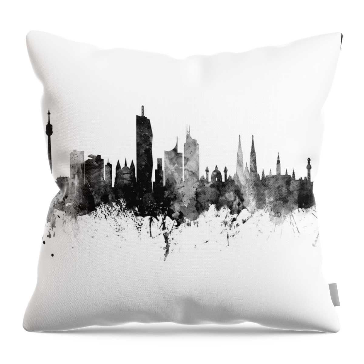 Vienna Throw Pillow featuring the digital art Vienna Austria Skyline #24 by Michael Tompsett