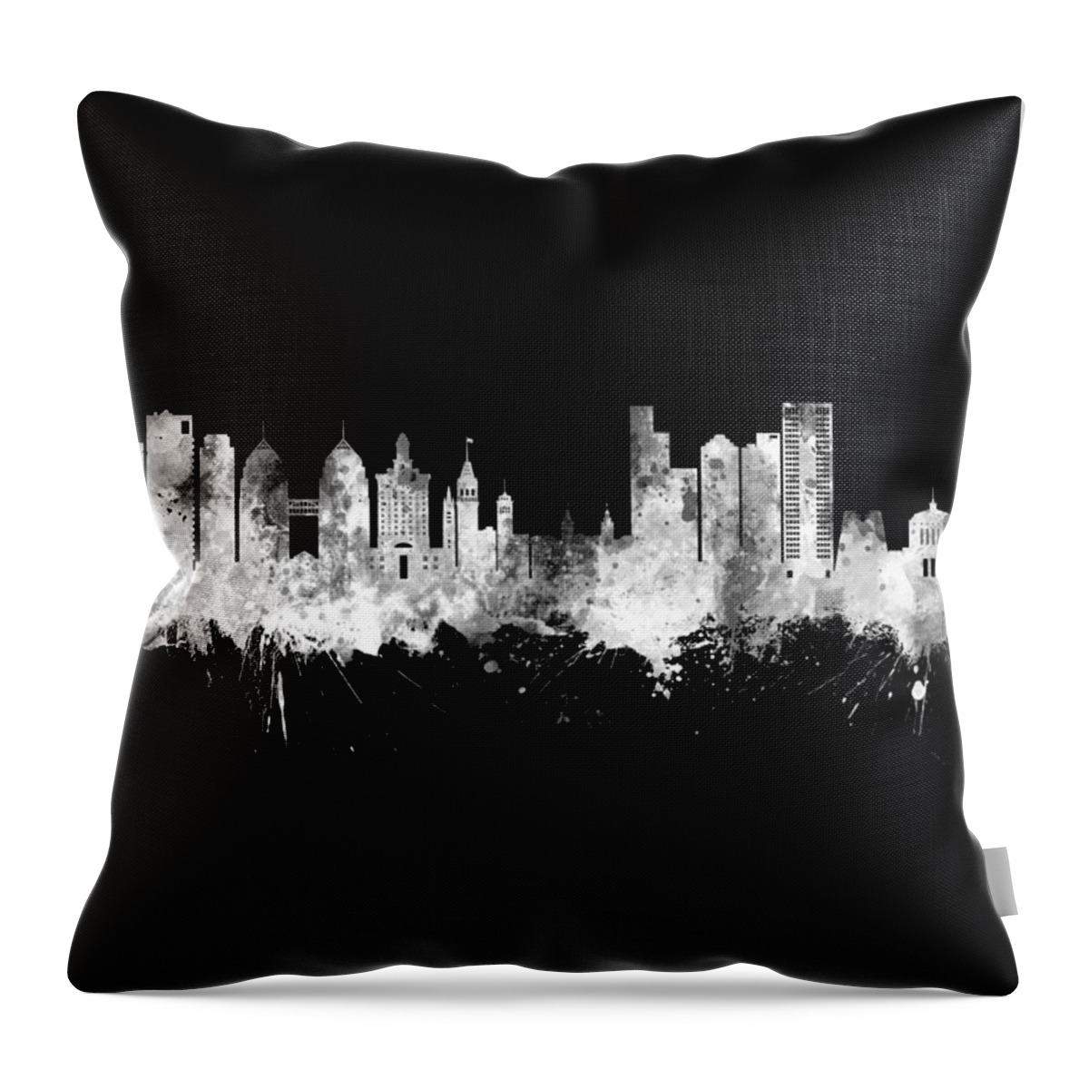 Oakland Throw Pillow featuring the digital art Oakland California Skyline #28 by Michael Tompsett
