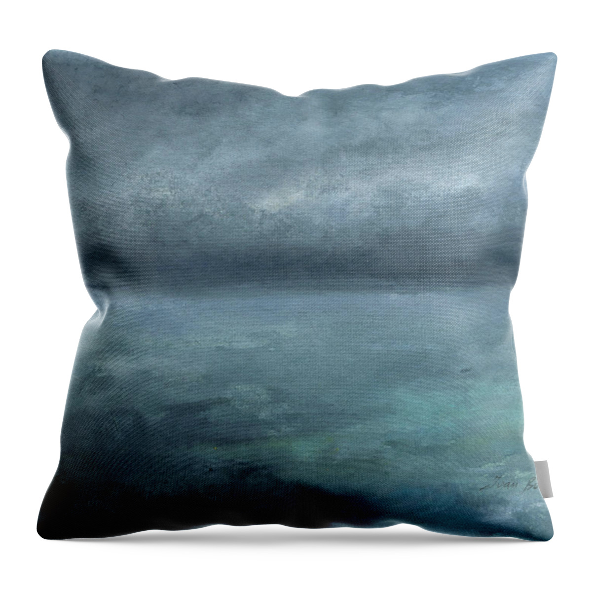 Abstract Seascape Throw Pillow featuring the painting Abstract seascape #3 by Juan Bosco