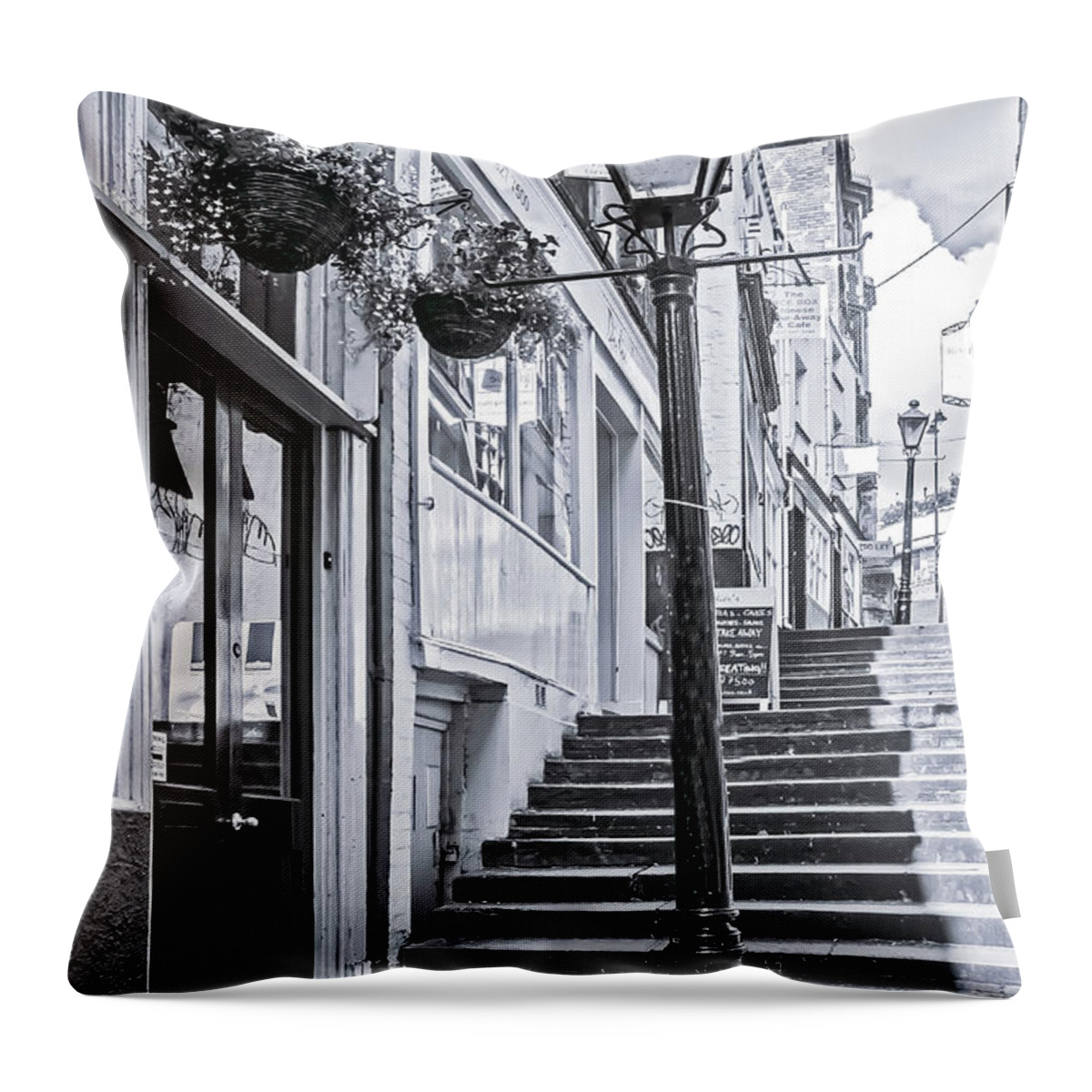 Christmas Steps Throw Pillow featuring the photograph Christmas Steps, Bristol. #4 by Colin Rayner