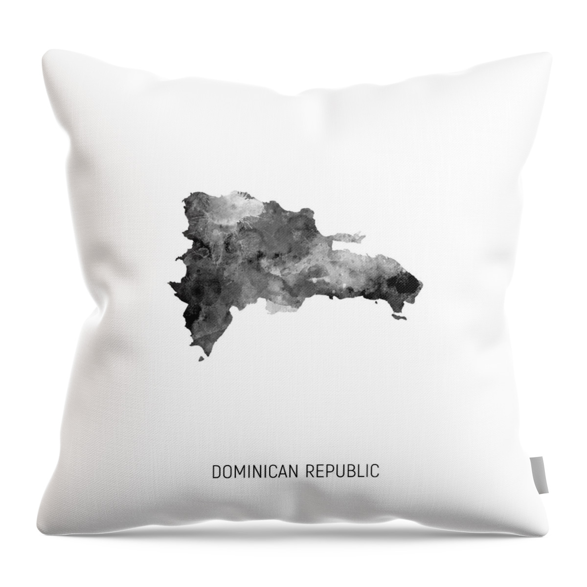 Dominican Republic Throw Pillow featuring the digital art Dominican Republic Watercolor Map #3 by Michael Tompsett