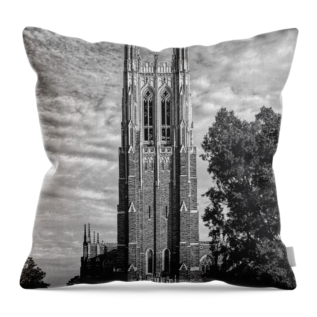 Duke University Throw Pillow featuring the photograph Duke University Chapel #3 by Mountain Dreams