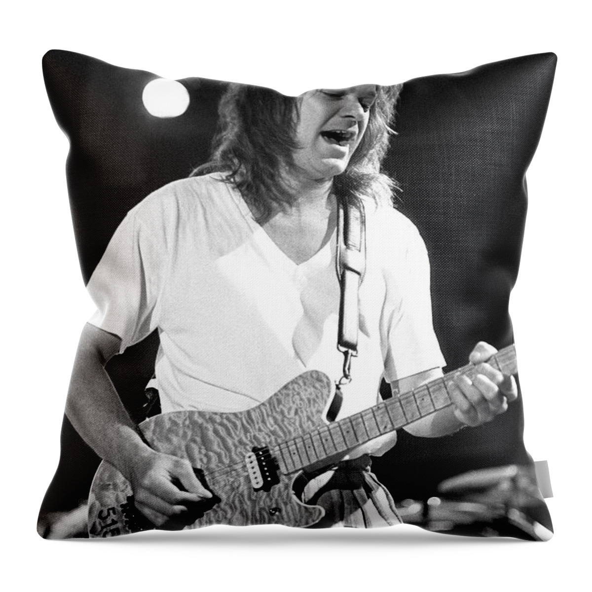 Musician Throw Pillow featuring the photograph Eddie Van Halen #3 by Concert Photos