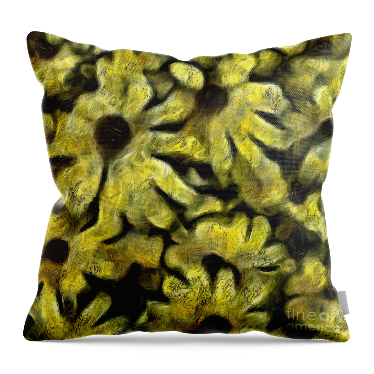 Abstract Throw Pillow featuring the digital art Flowers #3 by Bruce Rolff