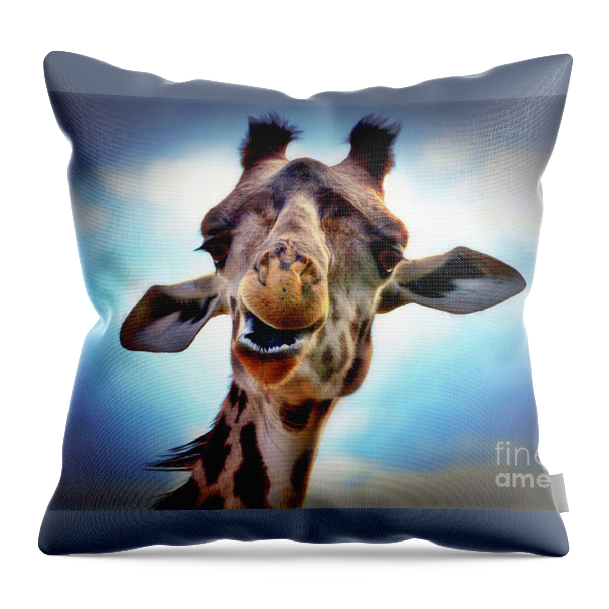 Giraffe Throw Pillow featuring the digital art Giraffe #3 by Savannah Gibbs
