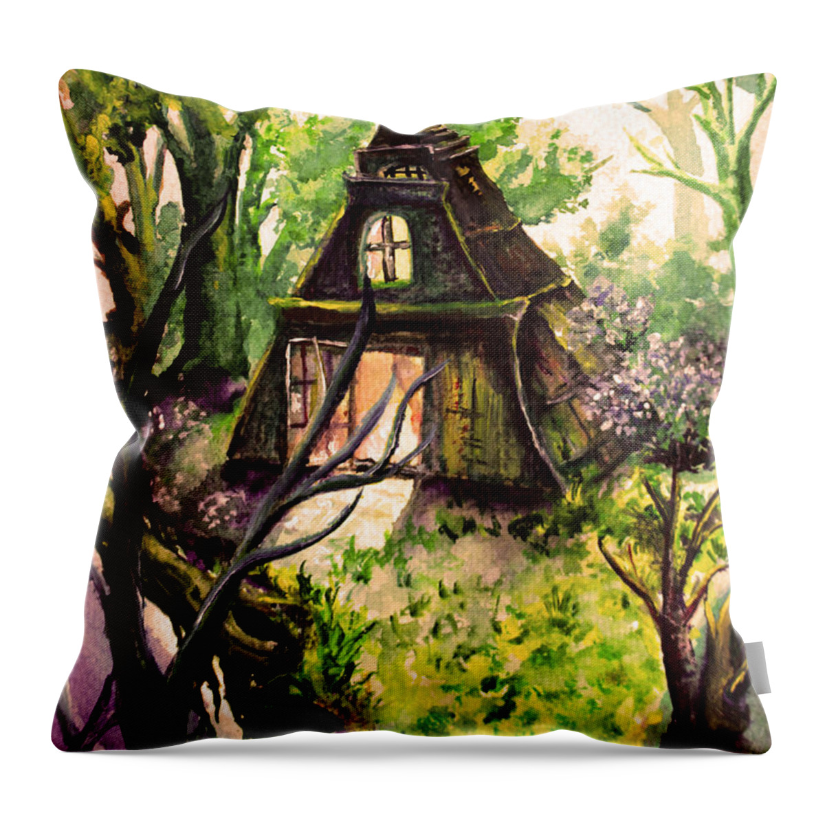Beautiful Throw Pillow featuring the painting Home #1 by Medea Ioseliani