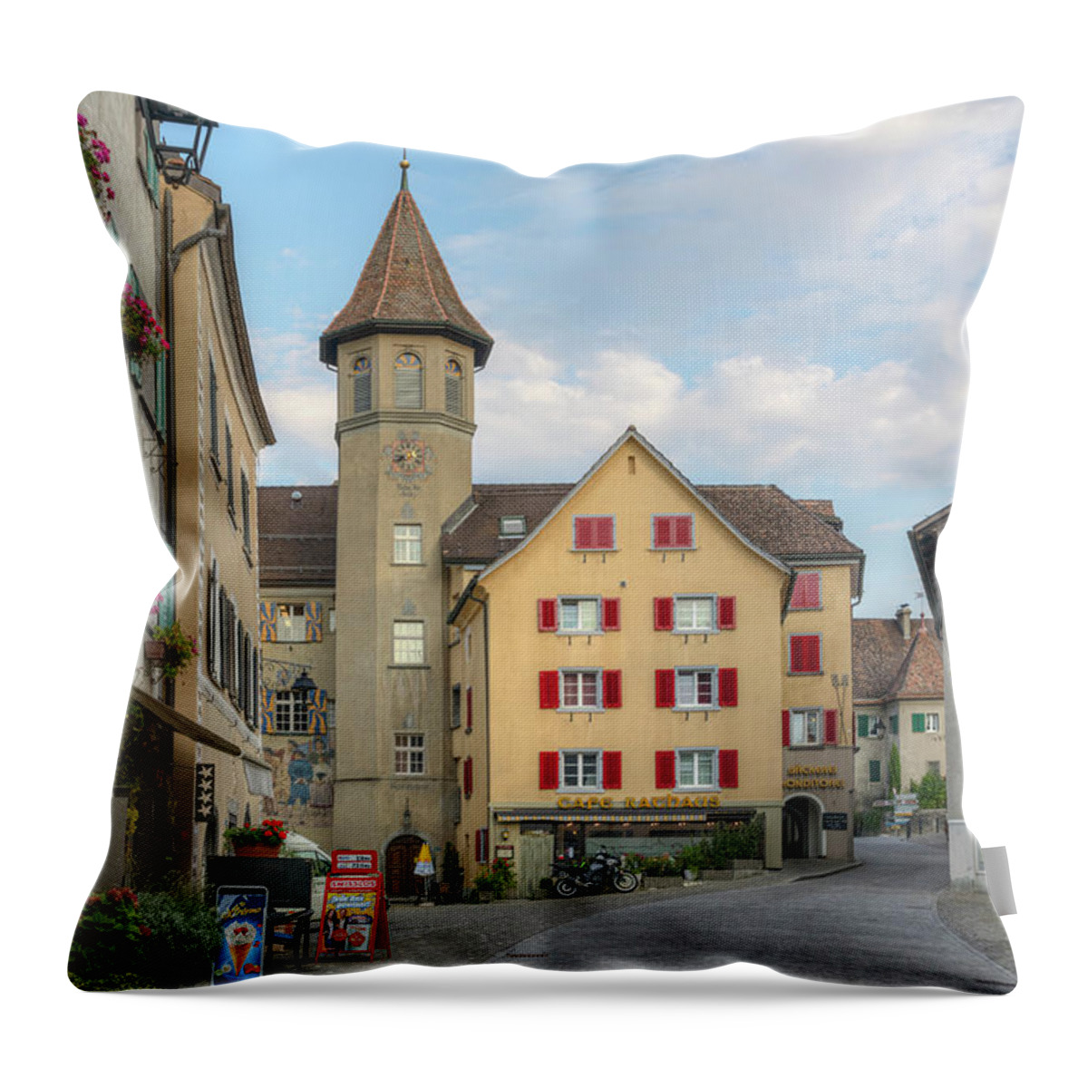 Maienfeld Throw Pillow featuring the photograph Maienfeld - Switzerland #3 by Joana Kruse