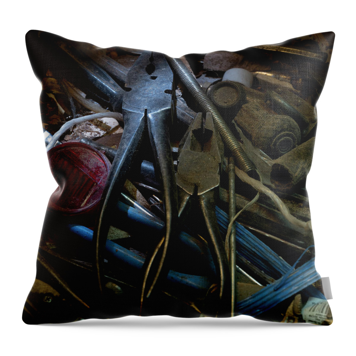Archetecture Structure Throw Pillow featuring the photograph Memorable Junk Drawer #3 by Dennis Dame
