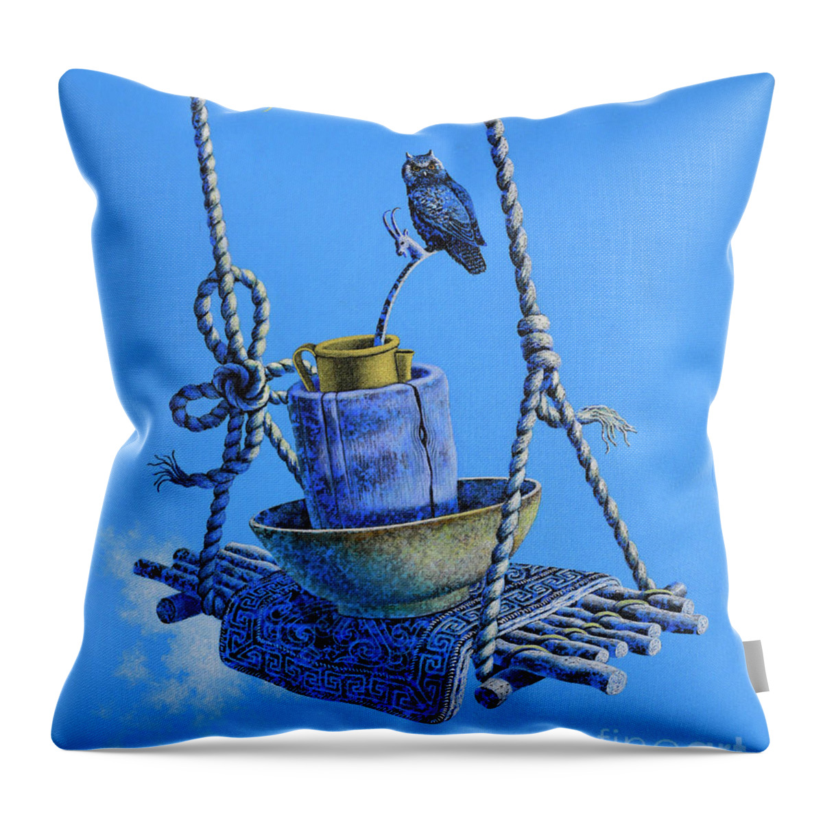 Oil On Canvas Throw Pillow featuring the painting Traditional by Oilan Janatkhaan