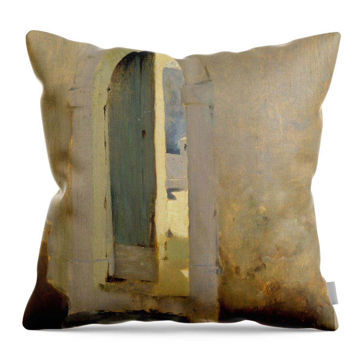 Architecture Throw Pillow featuring the painting Open Doorway, Morocco #4 by John Singer Sargent