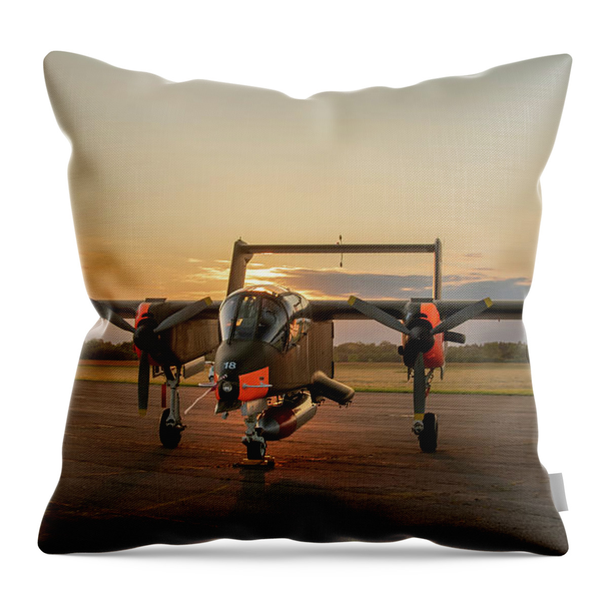 North American Throw Pillow featuring the photograph OV10 Bronco #3 by Airpower Art