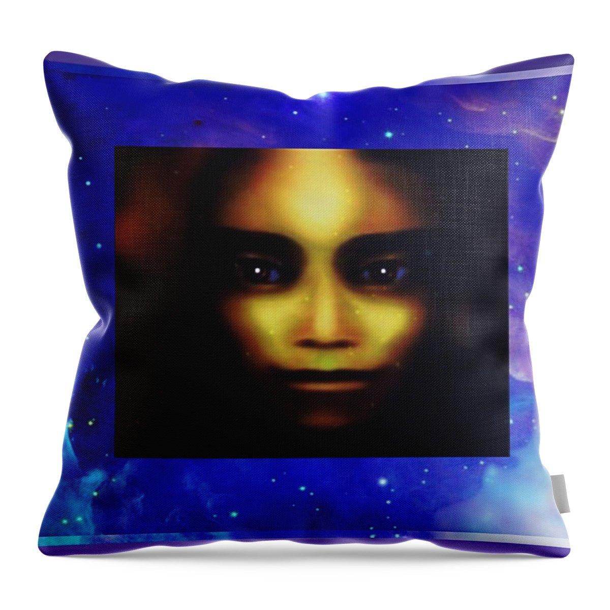 Portrait Throw Pillow featuring the mixed media Portrait #3 by Hartmut Jager