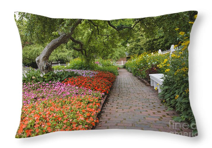 Annual Flower Throw Pillow featuring the photograph Prescott Park - Portsmouth New Hampshire USA #3 by Erin Paul Donovan