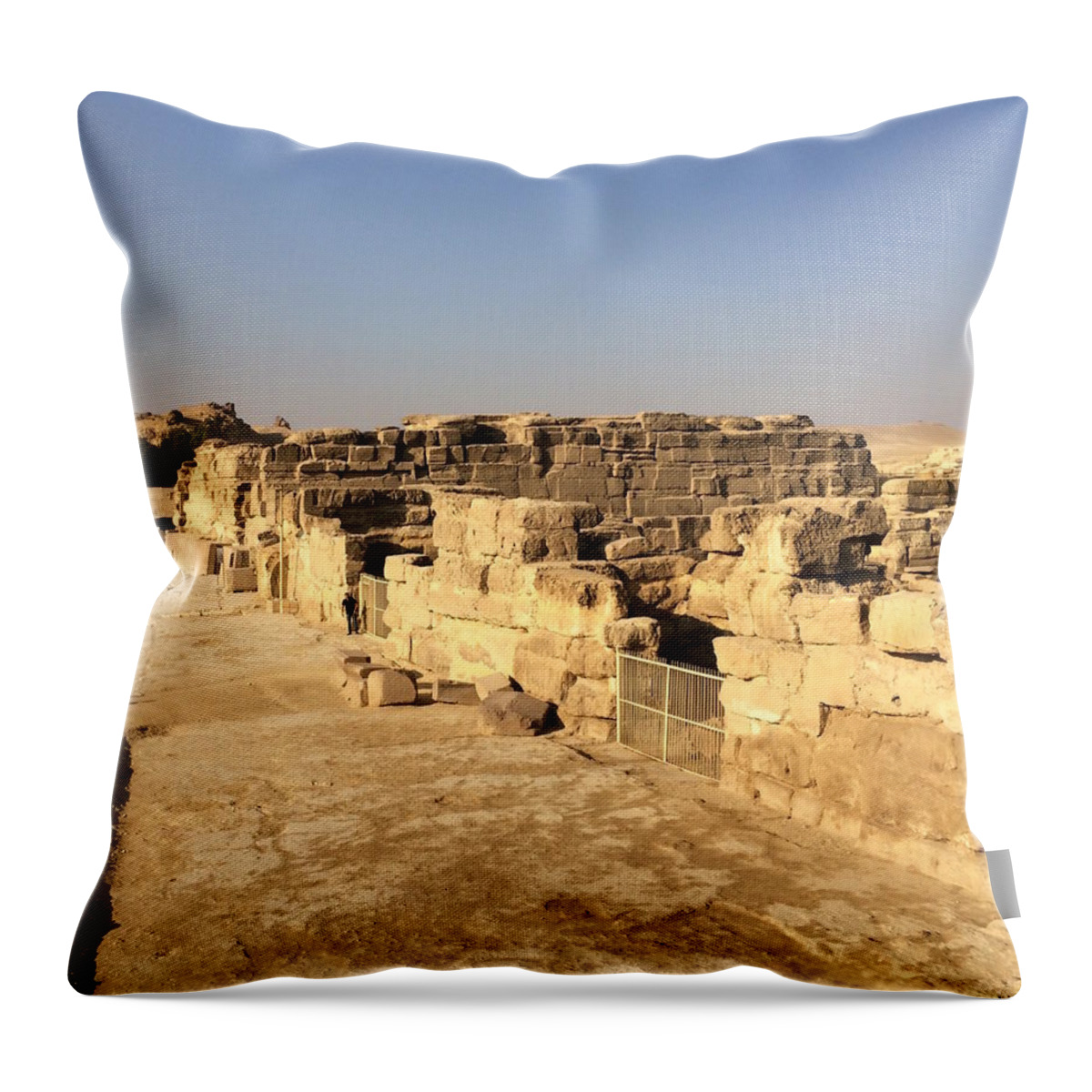 Giza Throw Pillow featuring the photograph Sphinx Temple #3 by Trevor Grassi