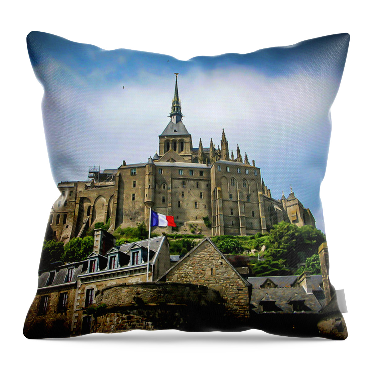 Building Throw Pillow featuring the photograph The Mont Saint-Michel #3 by Jim Feldman