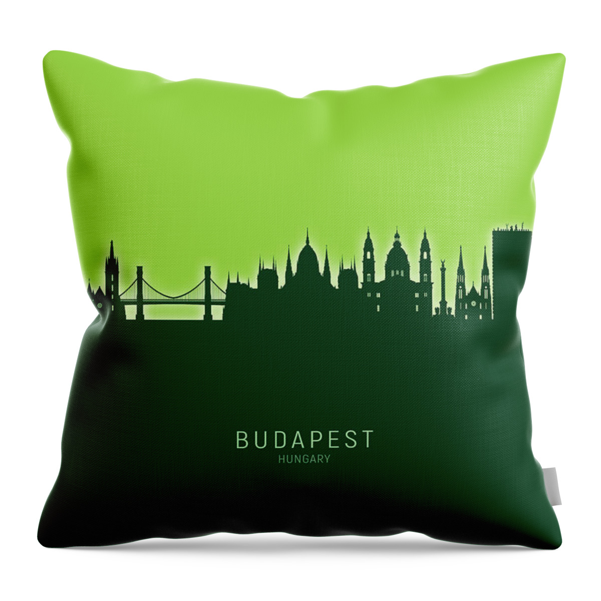 Budapest Throw Pillow featuring the digital art Budapest Hungary Skyline #30 by Michael Tompsett