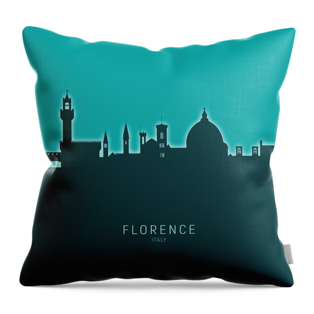 Florence Throw Pillow featuring the digital art Florence Italy Skyline #30 by Michael Tompsett