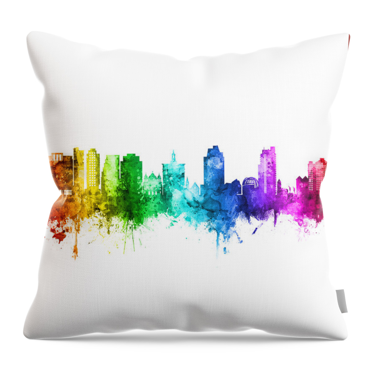 San Jose Throw Pillow featuring the digital art San Jose California Skyline #30 by Michael Tompsett