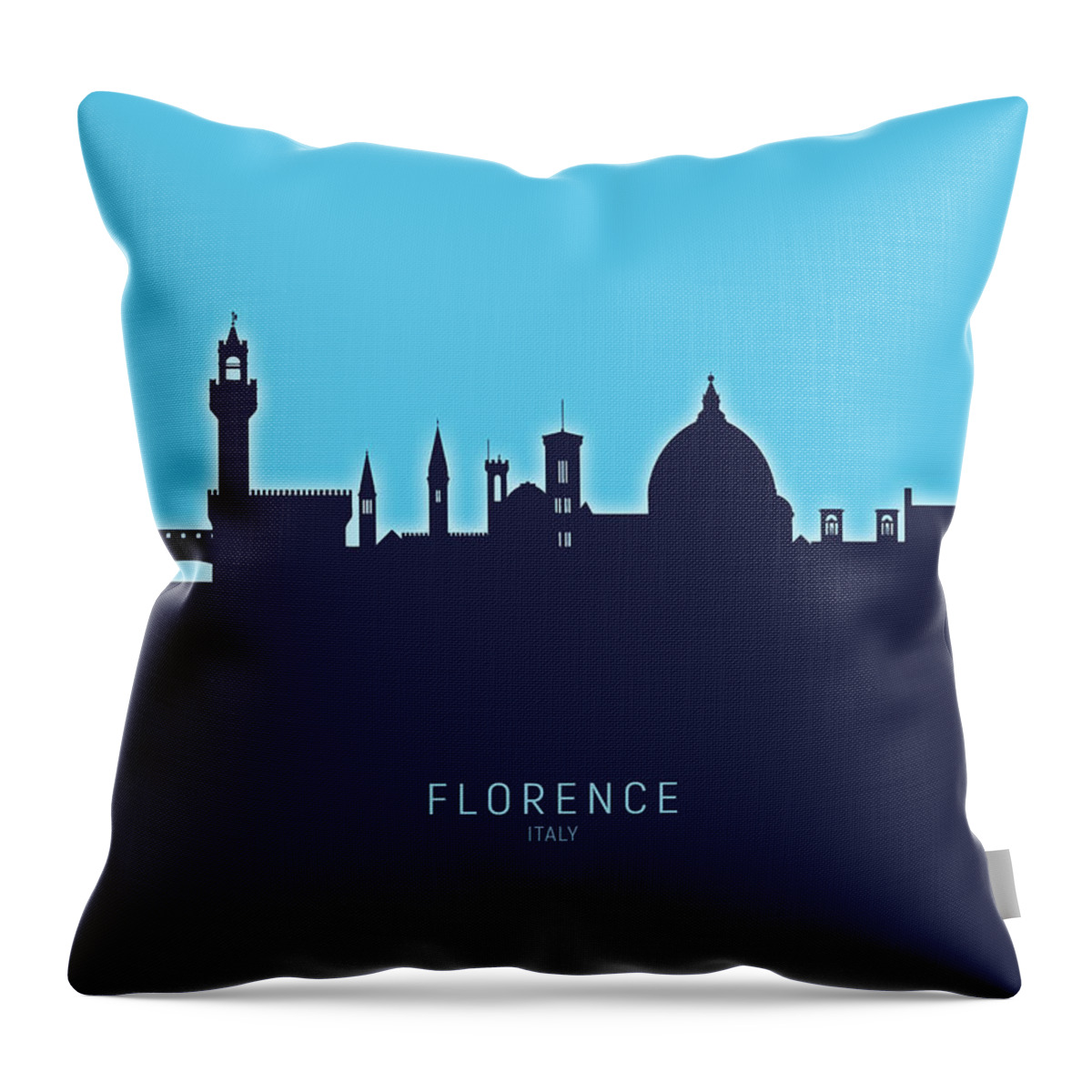 Florence Throw Pillow featuring the digital art Florence Italy Skyline #31 by Michael Tompsett
