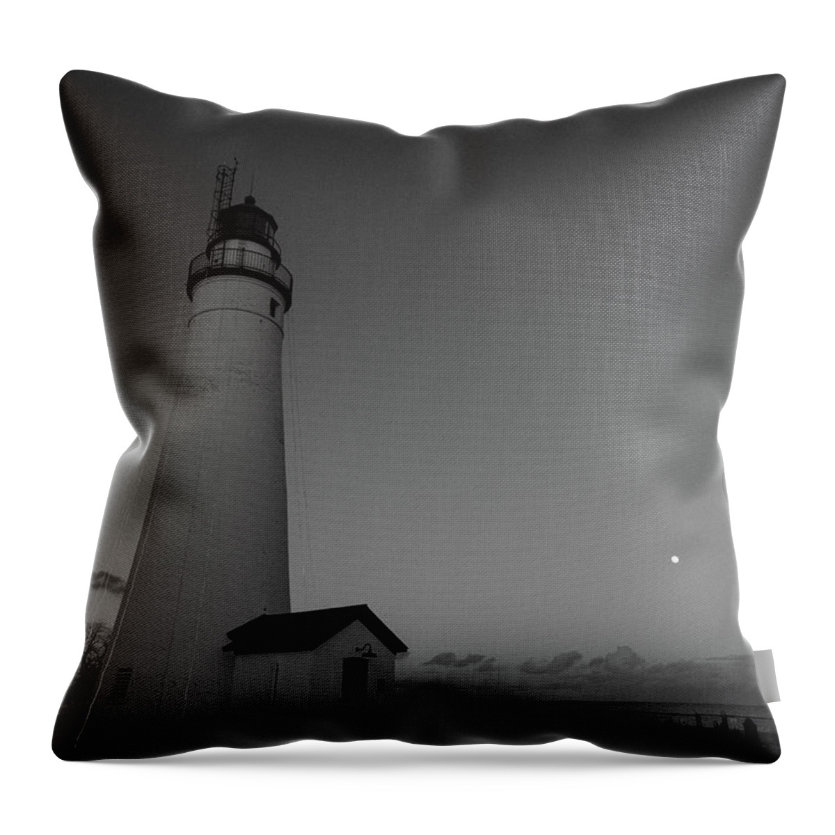 Lighthouse Throw Pillow featuring the photograph Fort Gratiot Lighthouse in Michigan #31 by Eldon McGraw