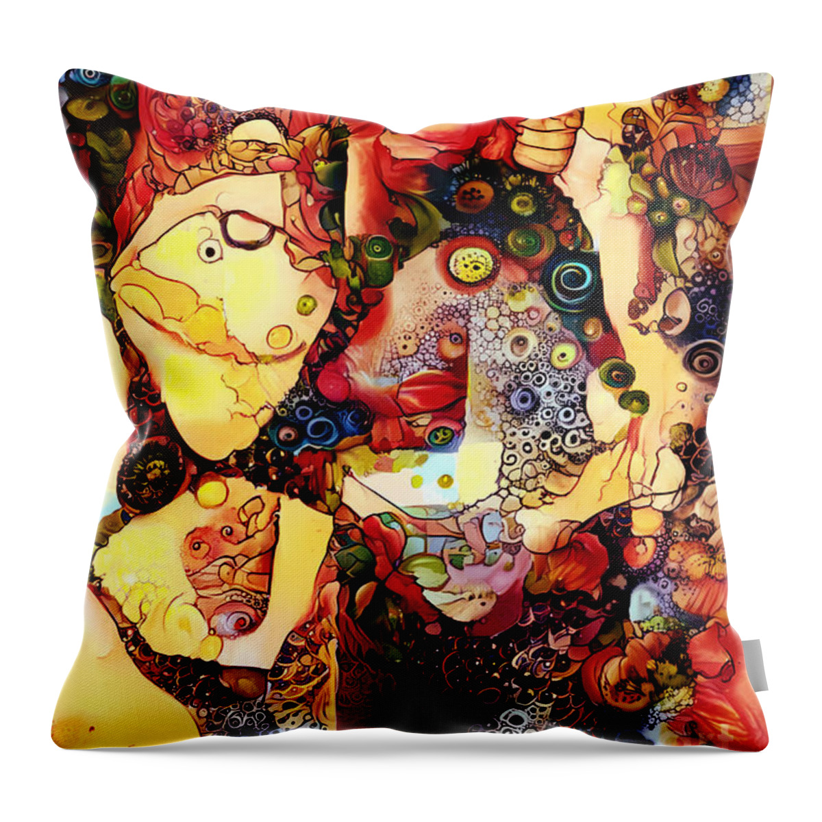 Contemporary Art Throw Pillow featuring the digital art 32 by Jeremiah Ray