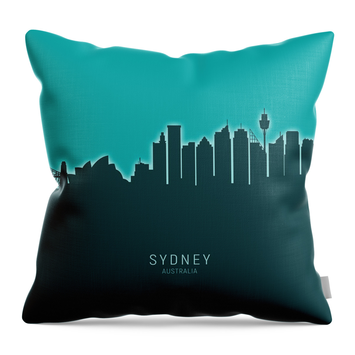 Sydney Throw Pillow featuring the digital art Sydney Australia Skyline #33 by Michael Tompsett