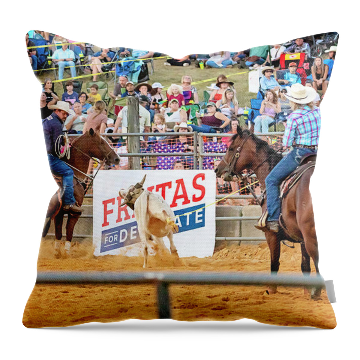 Bullrider Throw Pillow featuring the photograph Culpeper Rodeo #34 by Travis Rogers