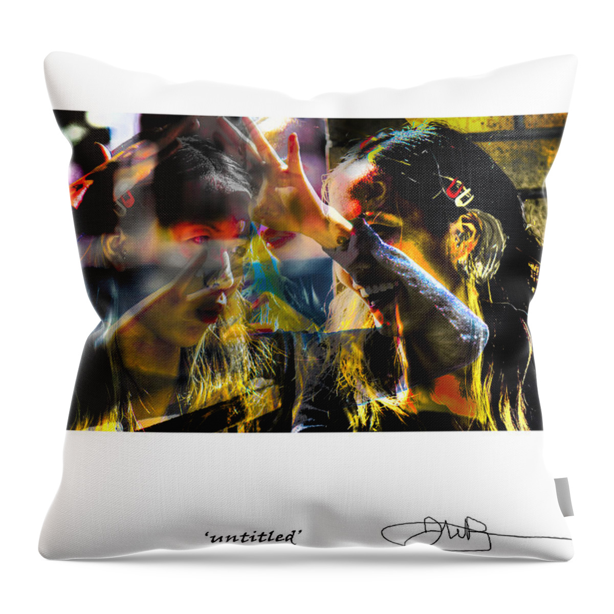 Signed Limited Edition Of 10 Throw Pillow featuring the digital art 35 by Jerald Blackstock
