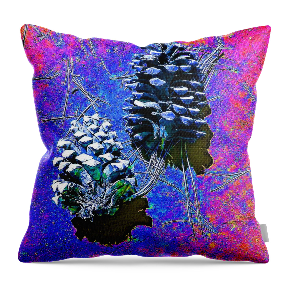 3d Throw Pillow featuring the photograph 3D Pine Cones by Andrew Lawrence