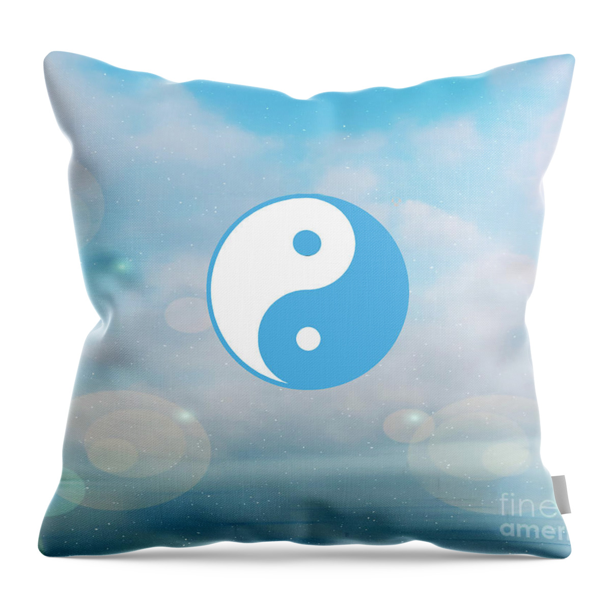 Abstract Throw Pillow featuring the digital art Chi energy as illustrated with the ying yang symbol #4 by Timothy OLeary