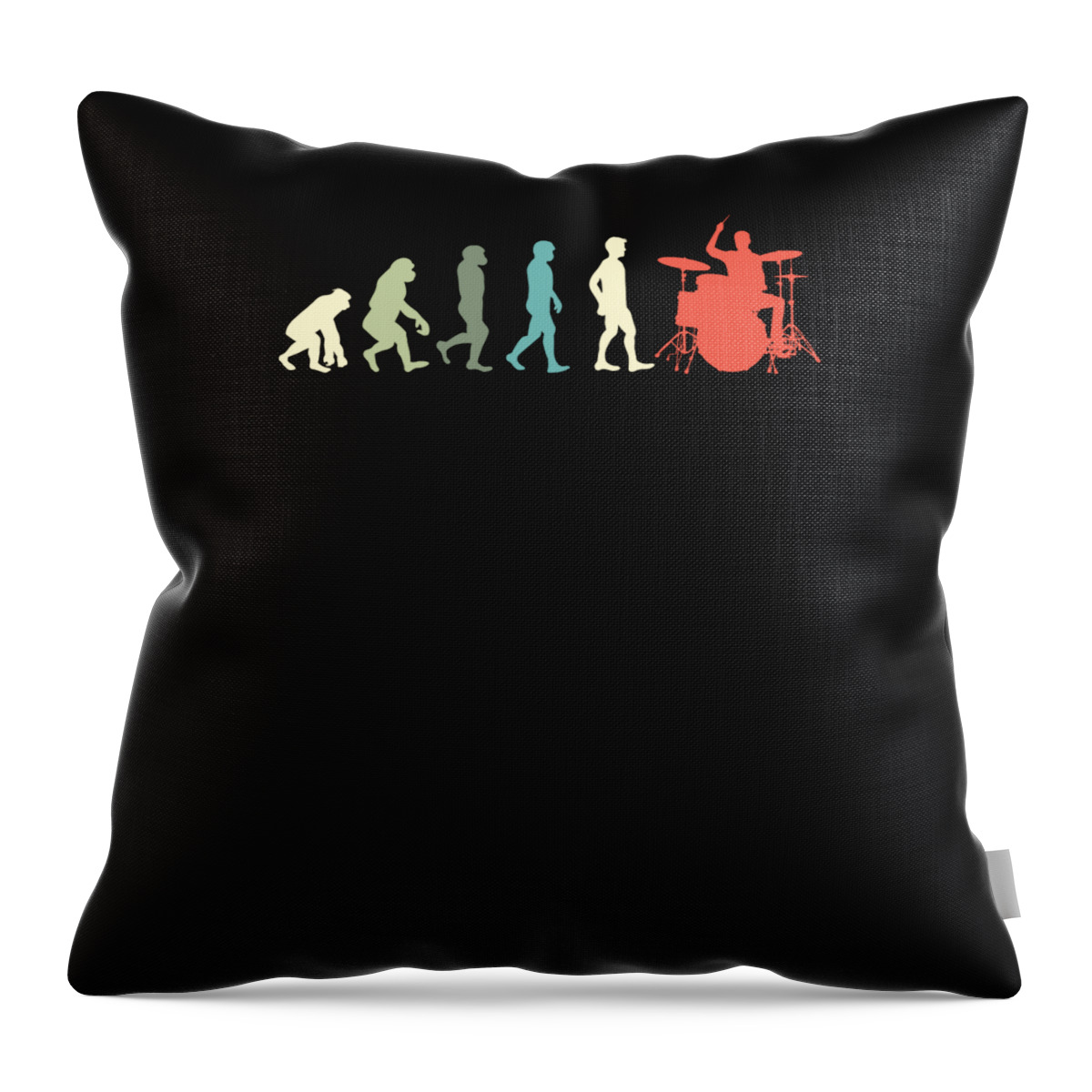 Drummer Throw Pillow featuring the digital art Drummer Evolution Drums #4 by Me