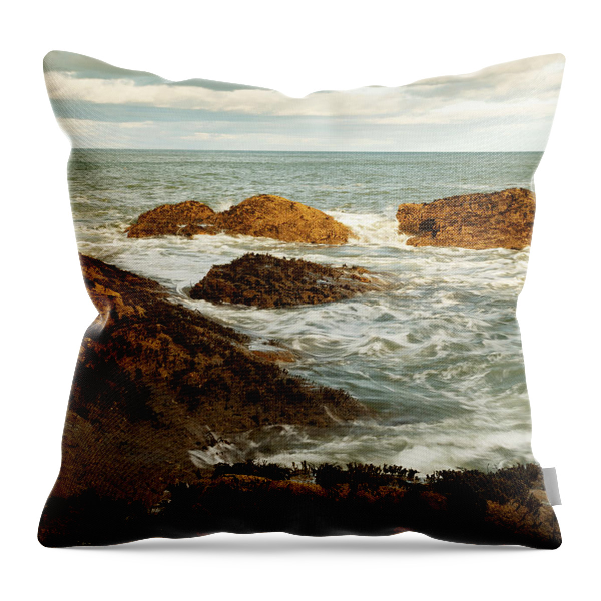 Portlethen Throw Pillow featuring the photograph Evening at Portlethen, Scotland #4 by Ian Middleton