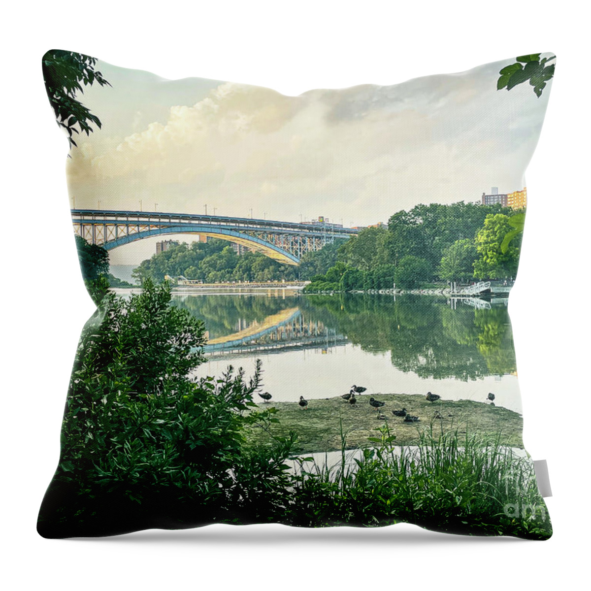 Inwood Throw Pillow featuring the photograph Inwood Hill Park #4 by Cole Thompson