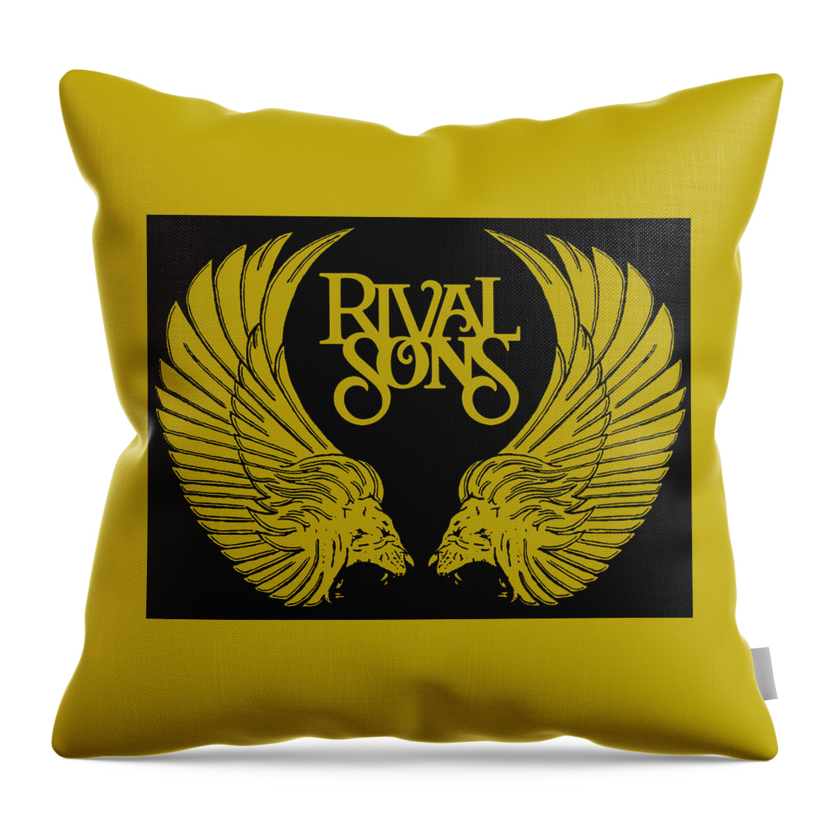 Funny Throw Pillow featuring the digital art Rival Sons Band #4 by Muspratt Giraud