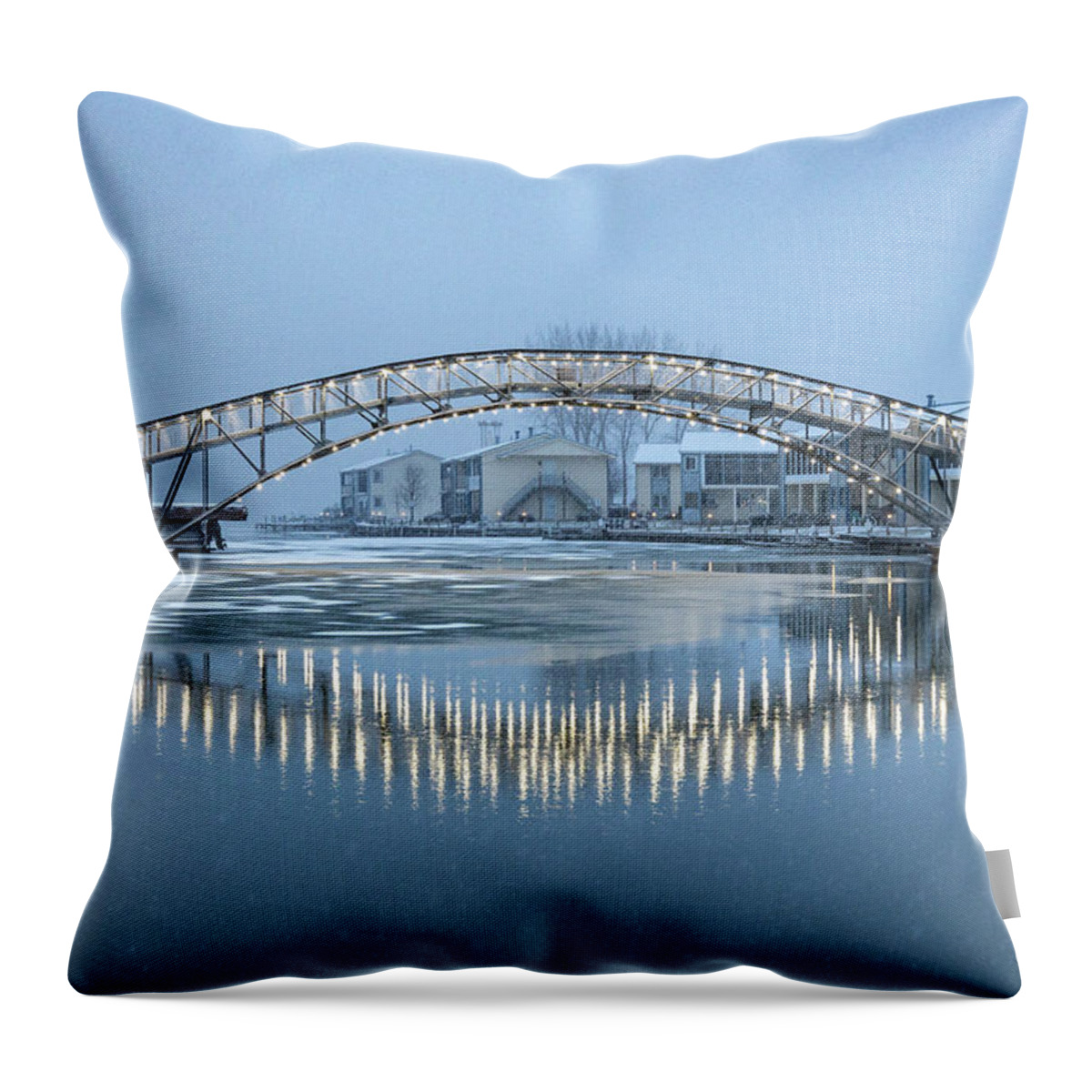  Throw Pillow featuring the photograph Sandy Beach Bridge #4 by Brian Jones