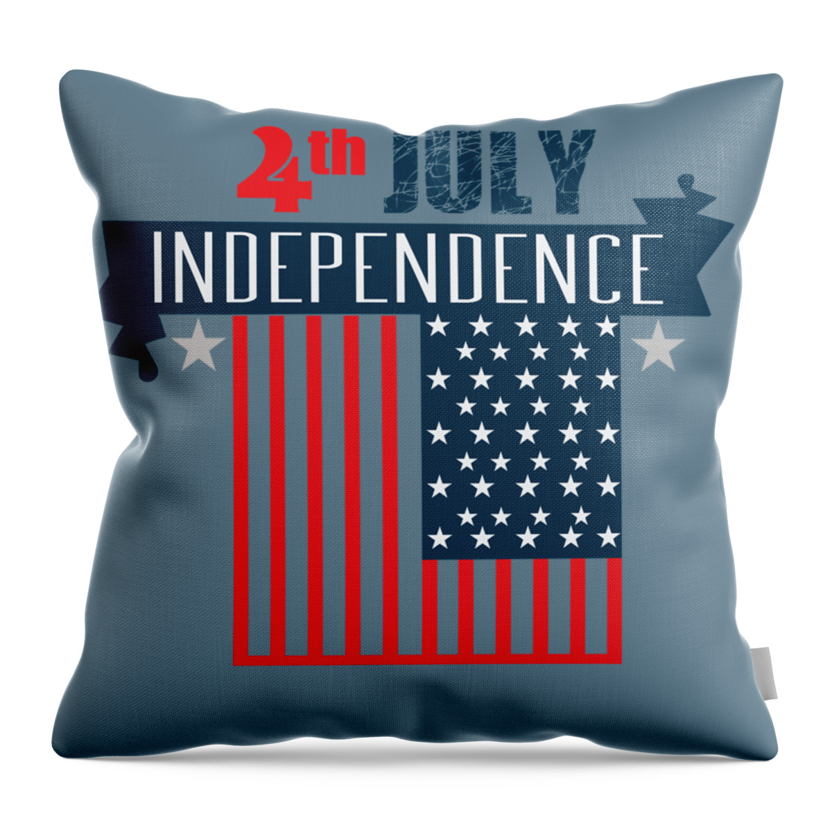 Oil On Canvas Throw Pillow featuring the digital art 4 Th July_transeprent by Celestial Images