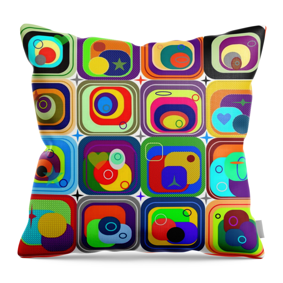 Corners Throw Pillow featuring the digital art 4 x Four by Designs By L