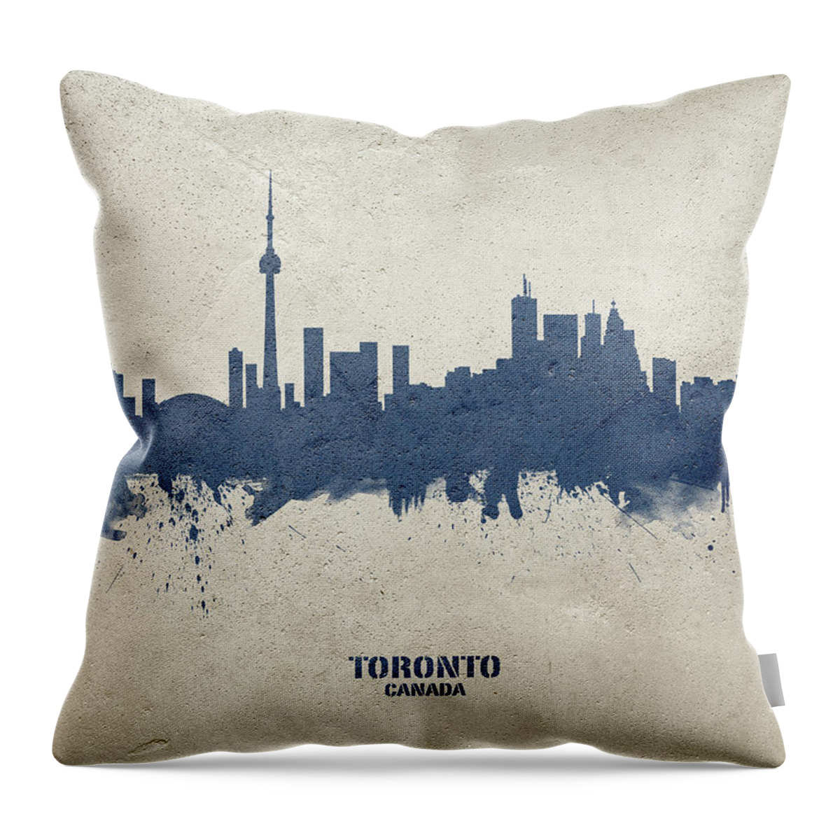 Toronto Throw Pillow featuring the digital art Toronto Canada Skyline #40 by Michael Tompsett