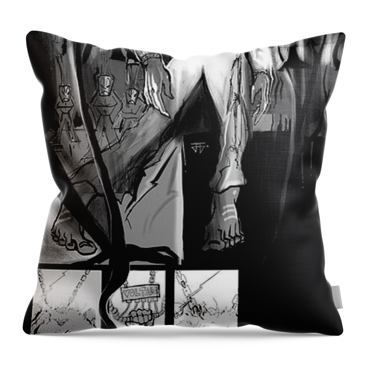  Throw Pillow featuring the painting 45 by John Gholson