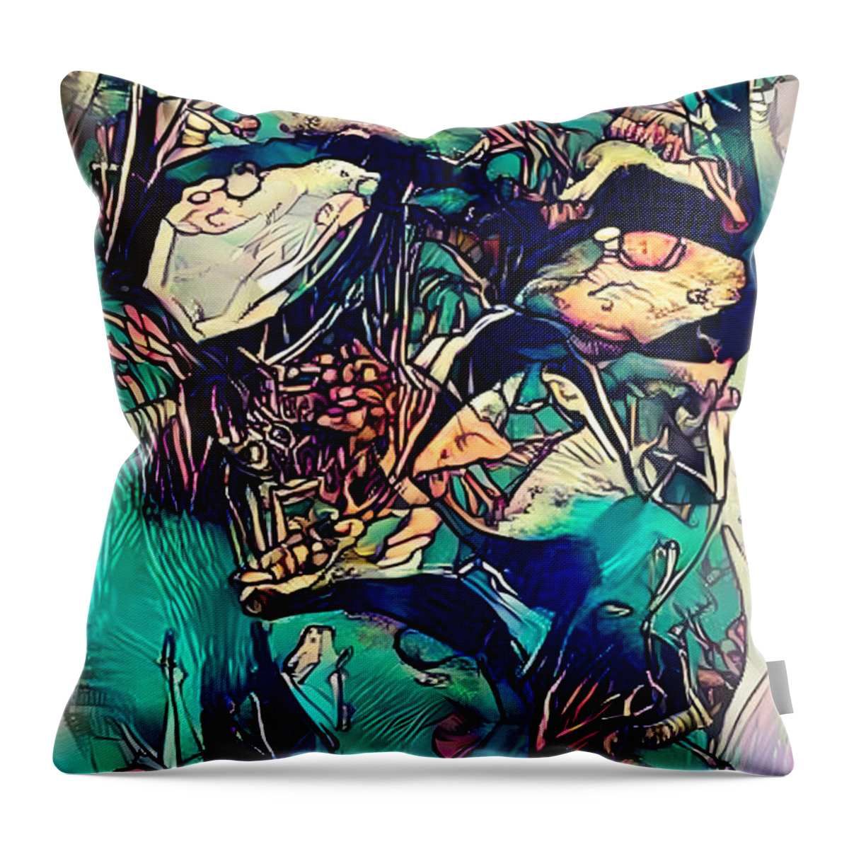 Contemporary Art Throw Pillow featuring the digital art 48 by Jeremiah Ray