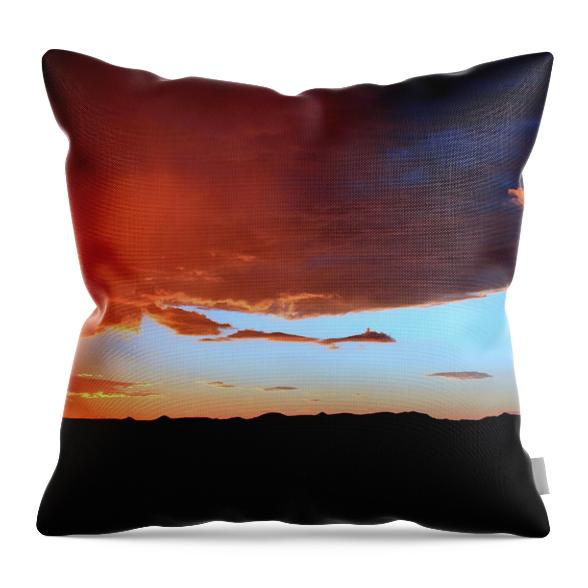 Arizona Throw Pillow featuring the photograph Angel Over Monsoon - Signed by Gene Taylor