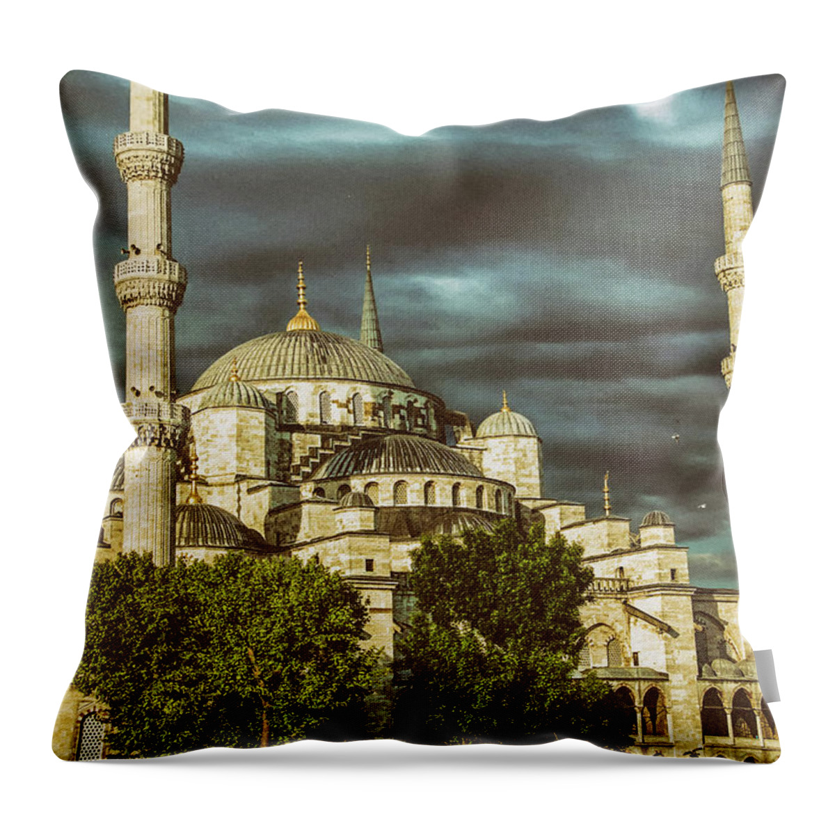 Ahmet Throw Pillow featuring the photograph Blue Mosque #5 by Steve Estvanik