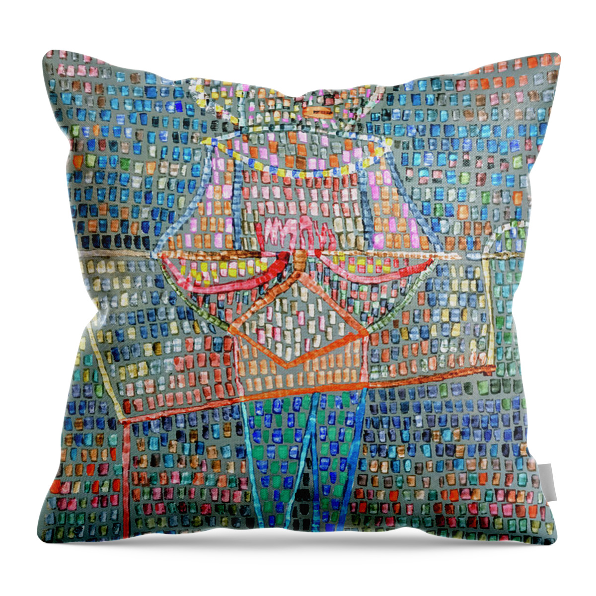 Paul Klee Throw Pillow featuring the painting Boy in Fancy Dress by Paul Klee by Mango Art