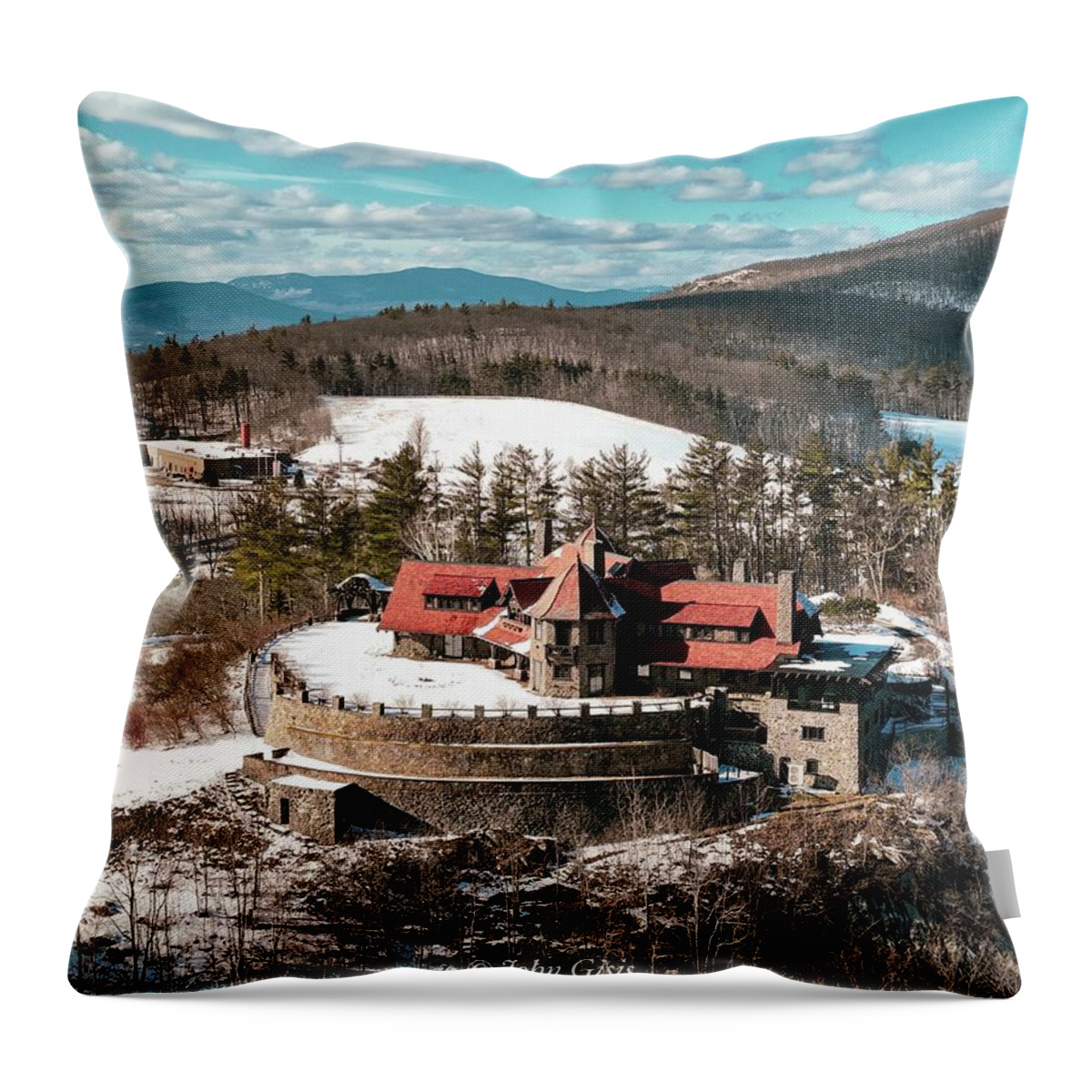 Throw Pillow featuring the photograph Castle in the Clouds #5 by John Gisis